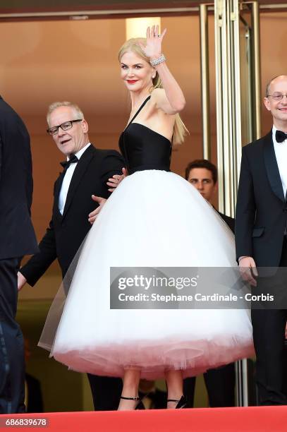 Festival director Thierry Fremaux and Nicole Kidman attend the "The Killing Of A Sacred Deer" screening during the 70th annual Cannes Film Festival...