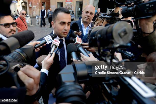 Vice-President of the Chamber of Deputies Luigi Di Maio releases interviews to the press before attending an Alternative Energy Meeting in Piazza...