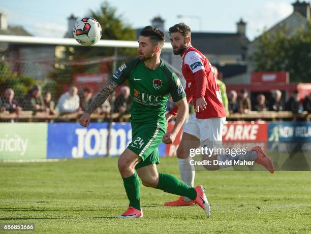 Sligo , Ireland - 22 May 2017; Sean Maguire of Cork City in action against Kyle Callan McFadden of Sligo Rovers during the SSE Airtricity League...