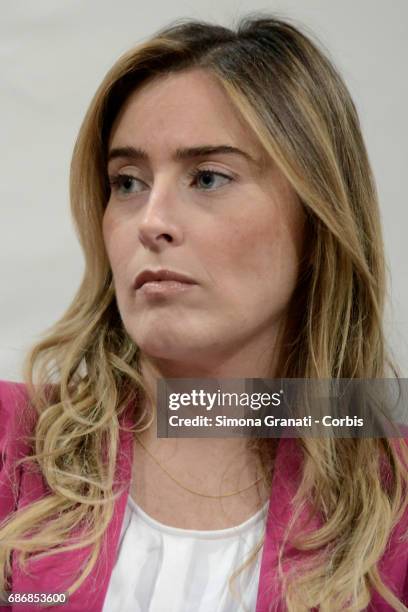 Maria Elena Boschi, Undersecretary of the Presidency of the Council during the presentation of the book "Development and Innovation" by Vito Cozzoli,...