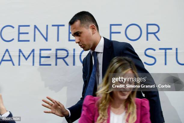 Maria Elena Boschi, Undersecretary of the Presidency of the Council and Luigi Di Maio, of the 5 Star Movement during the presentation of the book...