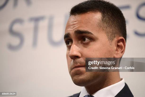 Luigi Di Maio, of the 5 Star Movement during the presentation of the book "Development and Innovation" by Vito Cozzoli, on May 22, 2017 in Rome,...