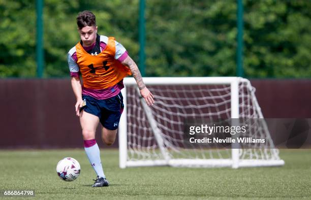 Mitchell Clark of Aston Villa in action during a Aston Villa U23's training session at the club's training ground at Bodymoor Heath on May 22, 2017...
