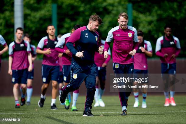 Viktor Johansson of Aston Villa in action during a Aston Villa U23's training session at the club's training ground at Bodymoor Heath on May 22, 2017...