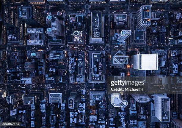 aerial photography of ny - city stockfoto's en -beelden