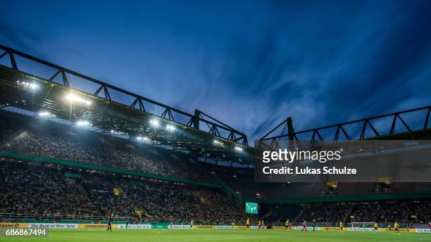 General view of the stadium during the U19 German Championship Final between Borussia Dortmund and FC Bayern Muenchen on May 22, 2017 in Dortmund,...