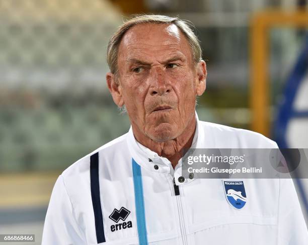 Zdenek Zeman head coach of Pescara Calcio during the Serie A match between Pescara Calcio and US Citta di Palermo at Adriatico Stadium on May 22,...