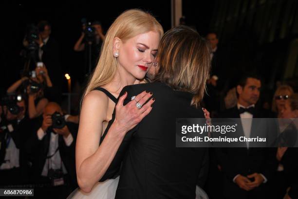 Nicole Kidman and Keith Urban depart after the "The Killing Of A Sacred Deer" screening during the 70th annual Cannes Film Festival at Palais des...