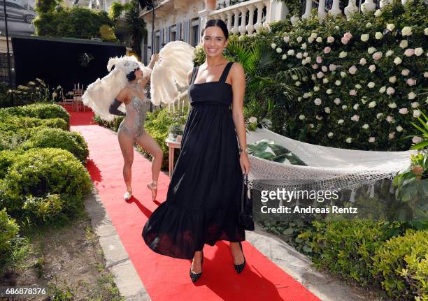 Model Killia Marynska attends the Artists for Peace and Justice cocktail event celebrating the 70th Annual Cannes Film Festival presented on the...