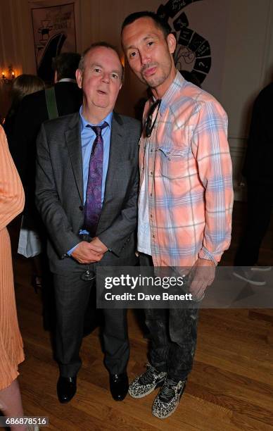 Ian Hislop and Dan Macmillan attend the launch of Bella Pollen's memoir,sponsored by Perrier-Jouet champagne on May 22, 2017 in London, England.