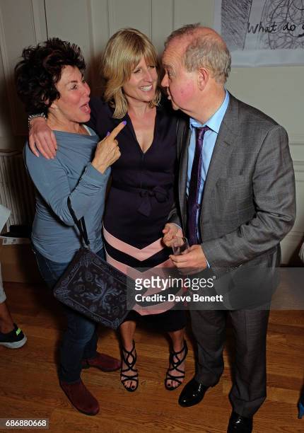 Ruby Wax, Rachel Johnson and Ian Hislop attend the launch of Bella Pollen's memoir,sponsored by Perrier-Jouet champagne on May 22, 2017 in London,...