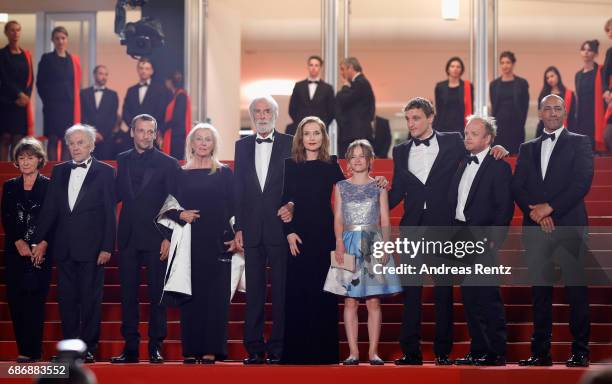 Marianne Hoepfner, Jean-Louis Trintignant, Mathieu Kassovitz, Susi Haneke, Michael Haneke, Isabelle Huppert, Fantine Harduin, Franz Rogowski and Toby...