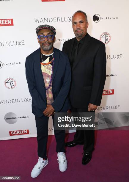 Spike Lee and Roger Guenveur Smith attend as Spike Lee and Roger Guenveur Smith are honored at the WANDERLUXXE Cannes Film Festival Gala Fundraiser...