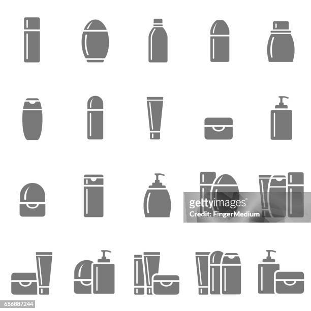cosmetic icons - cream tube stock illustrations