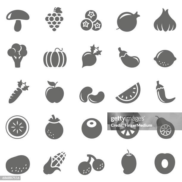 vegetables icon set - chili con carne stock illustrations