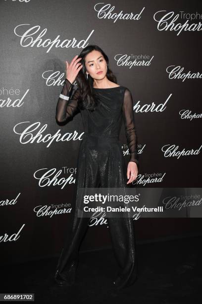 Liu Wen attends the Chopard Trophy photocall at Hotel Martinez on May 22, 2017 in Cannes, France.