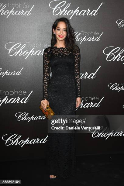 Lana El Sahely attends the Chopard Trophy photocall at Hotel Martinez on May 22, 2017 in Cannes, France.