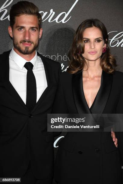 Kevin Trapp and Izabel Goulart attend the Chopard Trophy photocall at Hotel Martinez on May 22, 2017 in Cannes, France.