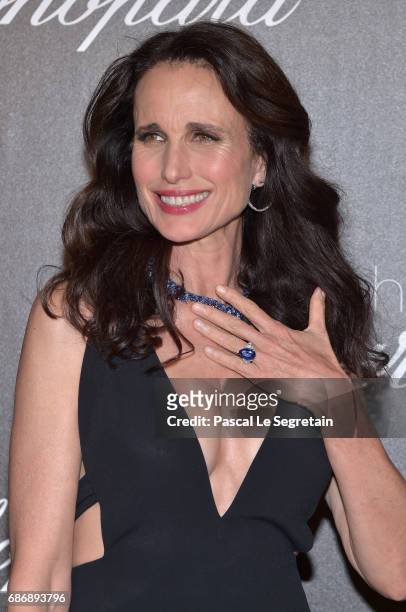 Andie MacDowell attends the Chopard Trophy photocall at Hotel Martinez on May 22, 2017 in