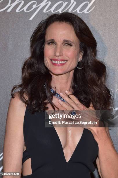 Andie MacDowell attends the Chopard Trophy photocall at Hotel Martinez on May 22, 2017 in