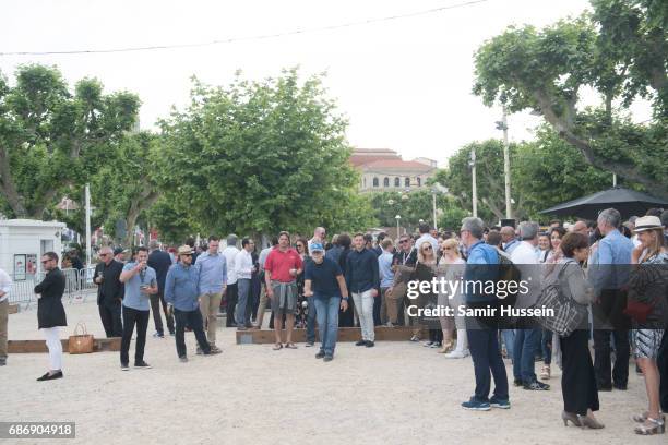 General view of the Fintage House-Akin Gump Boules Tournament at the Cannes Film Festival on May 22, 2017 in Cannes, France. The tournament was...