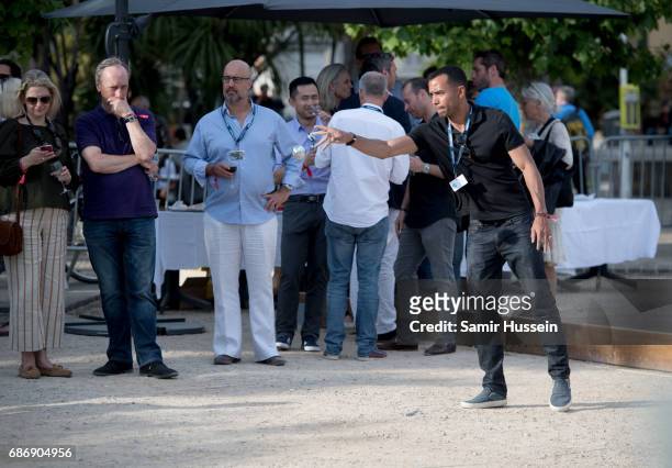 General view of the Fintage House-Akin Gump Boules Tournament at the Cannes Film Festival on May 22, 2017 in Cannes, France. The tournament was...