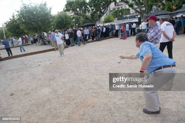 General view of the Fintage House-Akin Gump Boules Tournament at the Cannes Film Festival on May 22, 2017 in Cannes, France. The tournament was...