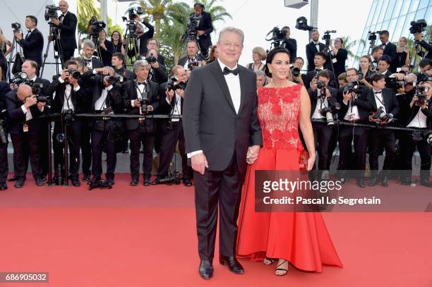Al Gore and Elizabeth Keadle attends the "The Killing Of A Sacred Deer" screening during the 70th annual Cannes Film Festival at Palais des Festivals...