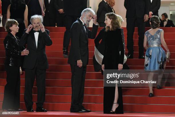 Marianne Hoepfner, Jean-Louis Trintignant, Isabelle Huppart and director Michael Haneke attend the "Happy End" screening during the 70th annual...