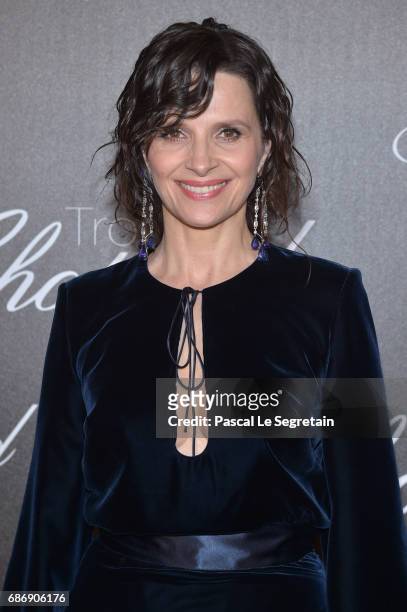 Juliette Binoche attends the Chopard Trophy photocall at Hotel Martinez on May 22, 2017 in