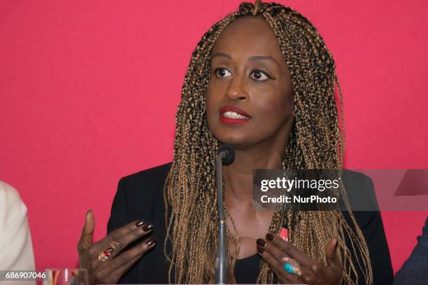 Leyla Hussein, British-Somali human rights activist campaigning against genital mutilation of women, speaks at the opening press conference of the...