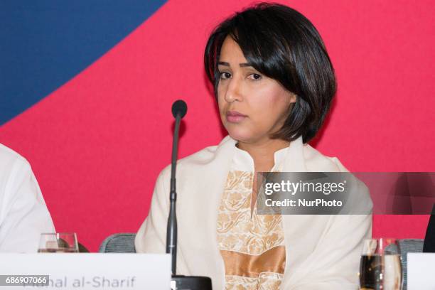 Manal al-Sharif, a Saudi Arabian activist who started the #women2drive movement and was arrested for driving while female, speaks at the opening...