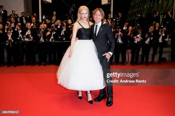 Nicole Kidman and Keith Urban depart after the 'The Killing Of A Sacred Deer' screening during the 70th annual Cannes Film Festival at Palais des...