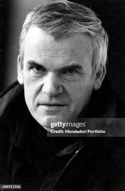 Czech-born French writer Milan Kundera in Milan. Milan, 1980s