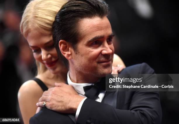 Nicole Kidman and Colin Farrell attend "The Killing Of A Sacred Deer" premiere during the 70th annual Cannes Film Festival at Palais des Festivals on...