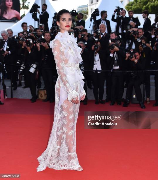 Portuguese model Sara Sampaio arrives for the premiere of the film 'The Killing of a Sacred Deer' in competition at the 70th annual Cannes Film...