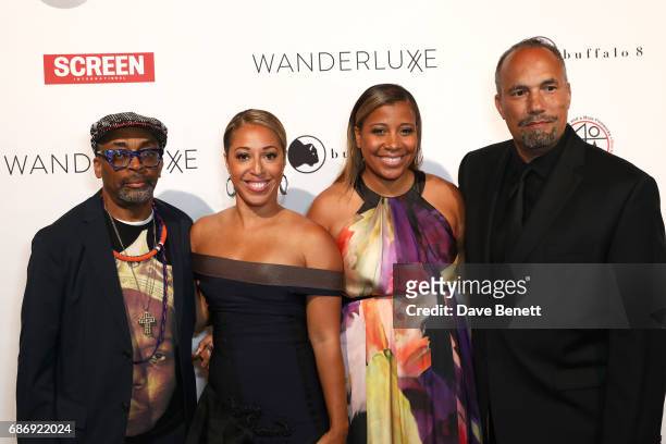 Spike Lee, Lola Wood, Marti Hines and Roger Guenveur Smith attend as Spike Lee and Roger Guenveur Smith are honored at the WANDERLUXXE Cannes Film...
