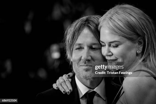 Nicole Kidman and Keith Urban depart after the "The Killing Of A Sacred Deer" screening during the 70th annual Cannes Film Festival at Palais des...