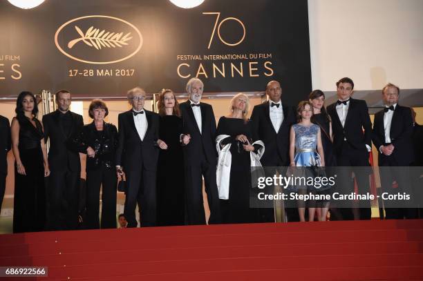 Members of cast and crew including Nabiha Akkari, Mathieu Kassovitz, Marianne Hoepfner, Jean-Louis Trintignant, Isabelle Huppert, director Michael...