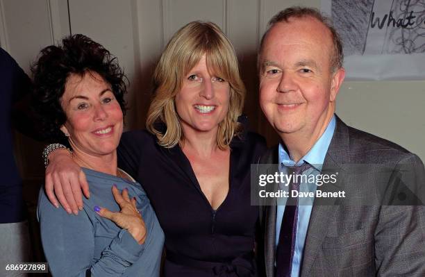 Ruby Wax, Rachel Johnson and Ian Hislop attend the launch of Bella Pollen's memoir,sponsored by Perrier-Jouet champagne on May 22, 2017 in London,...