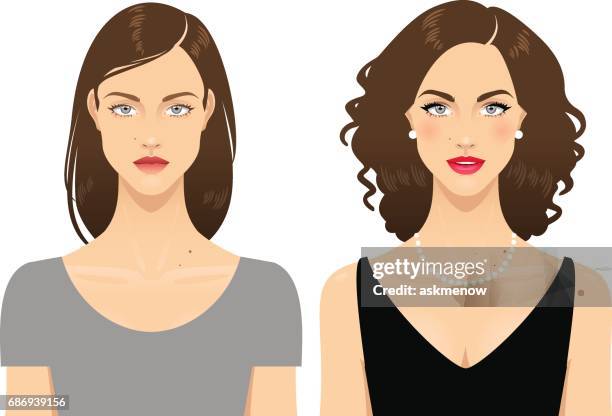 illustrations, cliparts, dessins animés et icônes de avant et après - robe du soir