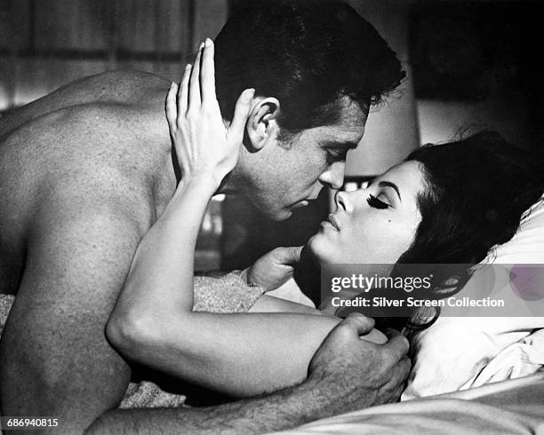 Actors Barbara Parkins as Anne Welles and Paul Burke as Lyon Burke in the film 'Valley of the Dolls', based on the novel by Jacqueline Susann, 1967.