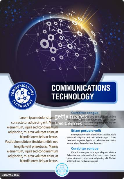 leaflet design example. global communications. - server lights stock illustrations