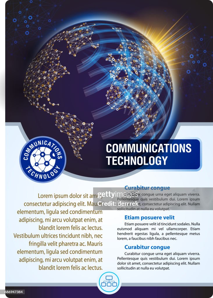 Leaflet design example. Global communications.