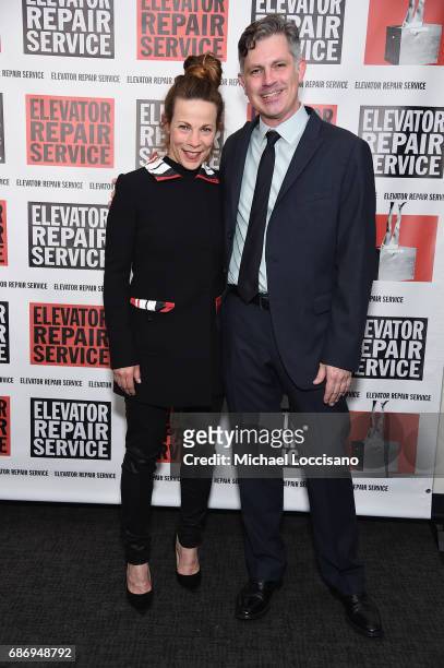 Actress Lili Taylor and Elevator Repair Service Board of Directors President John Collins attends the Elevator Repair Service Theater 25th...