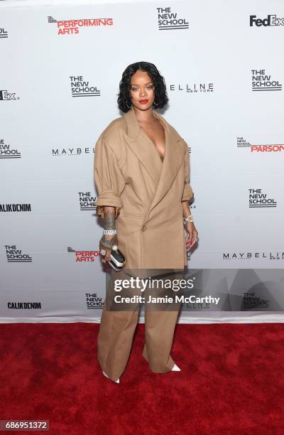 Honoree Rihanna attends the 69th Annual Parsons Benefit at Pier 60 on May 22, 2017 in New York City.