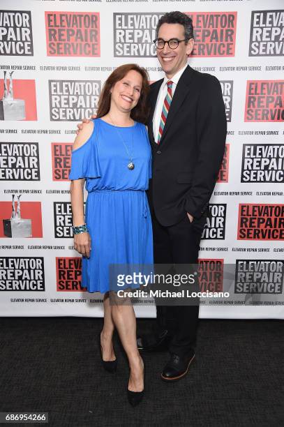 Writers Katherine Profeta and Steve Bodow attend the Elevator Repair Service Theater 25th Anniversary Gala at Tribeca Rooftop on May 22, 2017 in New...
