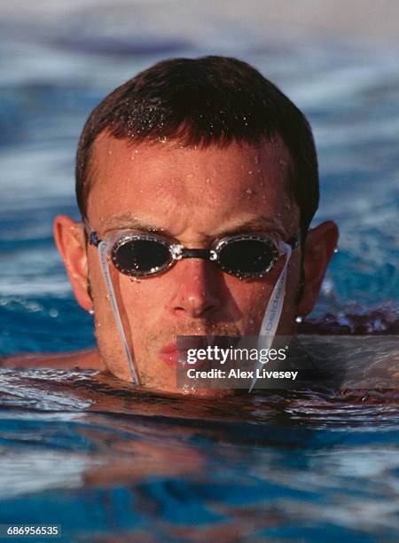 Mark Foster of Great Britain during the Men's 50 metres butterfly event at the European Swimming Championships on 27 July 1999 at the Atakoy Olympic...