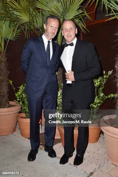 Stefano Cantino and Paul Hook attend Fondazione Prada Private Dinner during the 70th annual Cannes Film Festival at Restaurant Fred L'Ecailler on May...