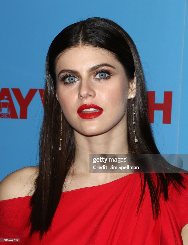 Actress Alexandra Daddario attends the screening of "Baywatch" hosted